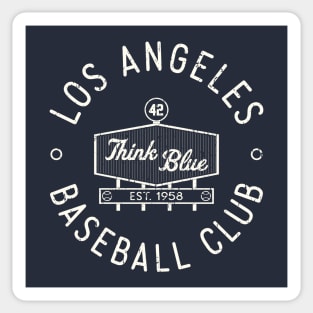 Retro LA Baseball Club Stamp Logo (White) Sticker